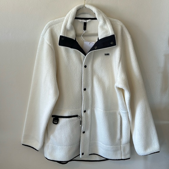 Rains NWT Long Fleece Jacket - Size Large (Color - Fossil) - Picture 4 of 11